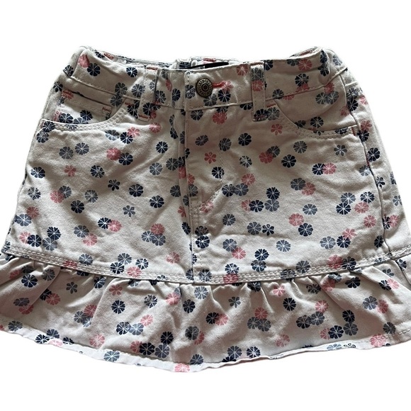 Levi's Girls Scooter White Ruffled Jean Skirt Size 6X - Picture 1 of 7